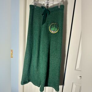 Katie Kime wicked collab Green Wide Leg Pants with Embroidered Detail